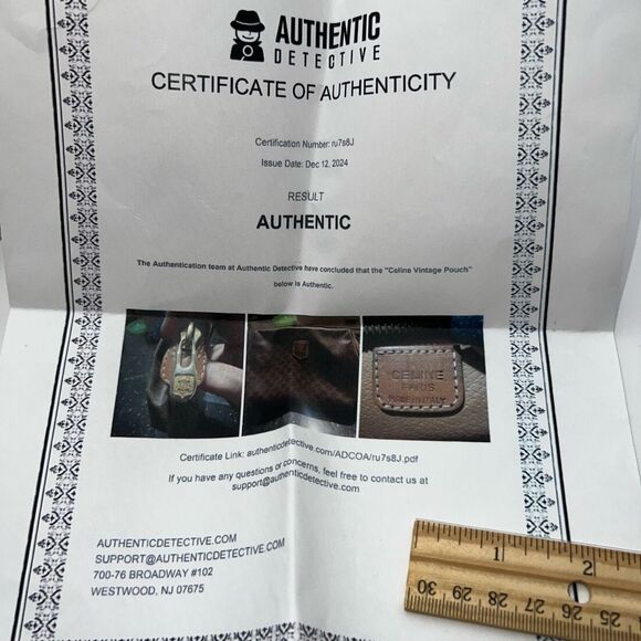 Celine Vintage Macadam Pouch with COA *see pics and description - Picture 12 of 13